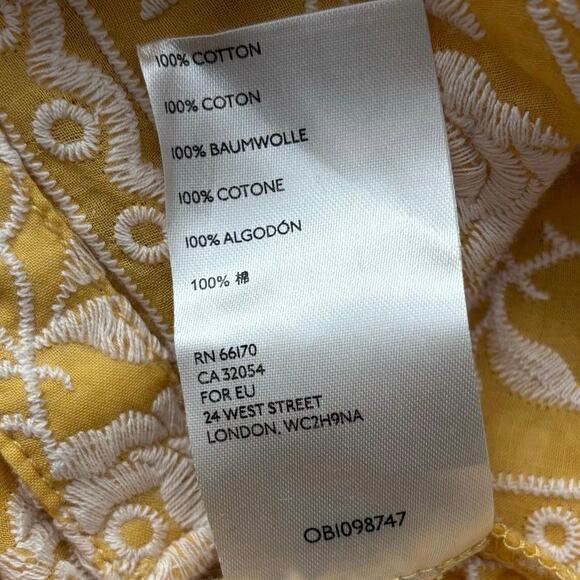 Pilcro Anthropologie Size M Belle Femme Buttondown Shirt Top Blouse Embroidered - Picture 6 of 7